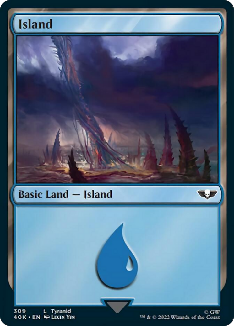 Island (309) (Surge Foil) [Universes Beyond: Warhammer 40,000] | Cracking-Singles