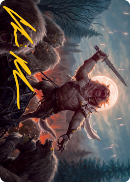 Tovolar, the Midnight Scourge 1 Art Card (Gold-Stamped Signature) [Innistrad: Midnight Hunt Art Series] | Cracking-Singles