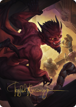 Nefarious Imp Art Card (Gold-Stamped Signature) [Commander Legends: Battle for Baldur's Gate Art Series] | Cracking-Singles