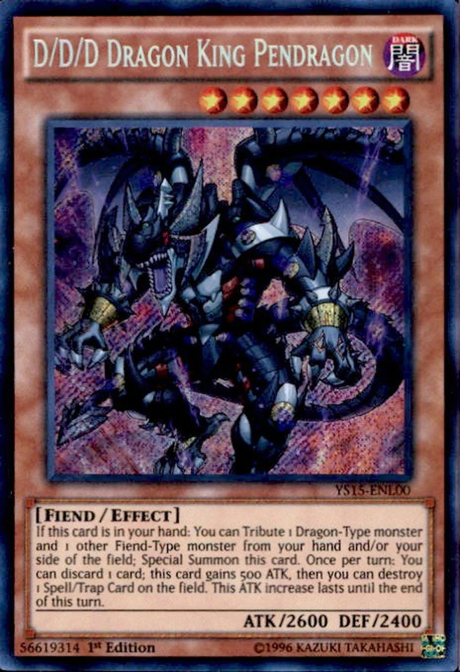 D/D/D Dragon King Pendragon [YS15-ENL00] Secret Rare | Cracking-Singles