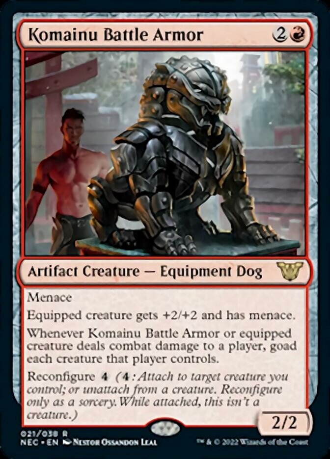 Komainu Battle Armor [Kamigawa: Neon Dynasty Commander] | Cracking-Singles