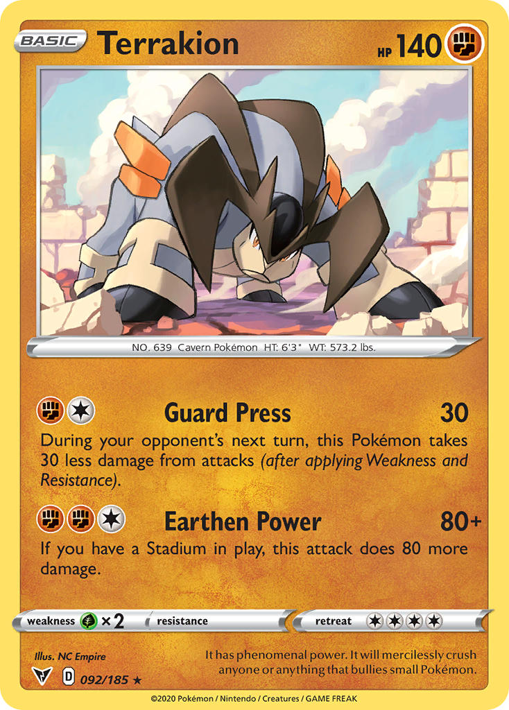 Terrakion (092/185) [Sword & Shield: Vivid Voltage] | Cracking-Singles