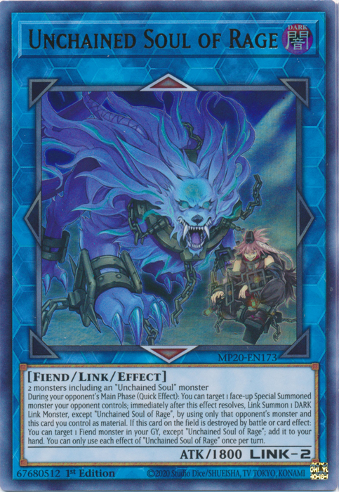 Unchained Soul of Rage [MP20-EN173] Ultra Rare | Cracking-Singles
