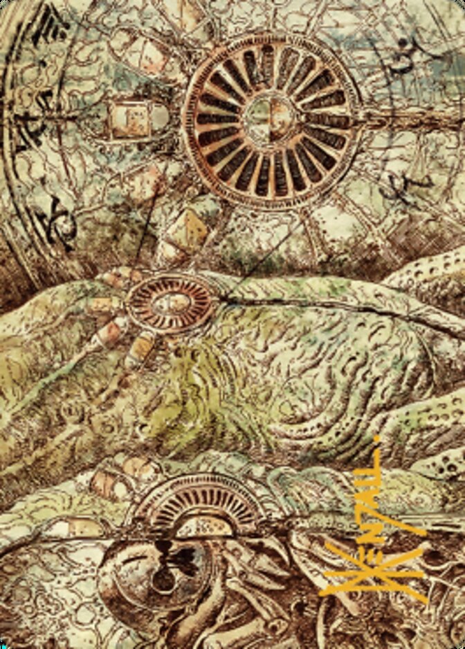 Phyrexian Processor Art Card (Gold-Stamped Signature) [The Brothers' War Art Series] | Cracking-Singles