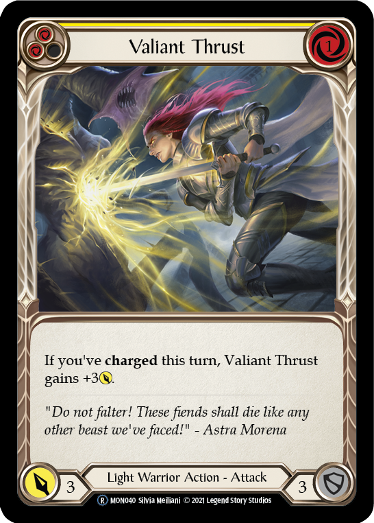 Valiant Thrust (Yellow) [U-MON040] Unlimited Normal | Cracking-Singles