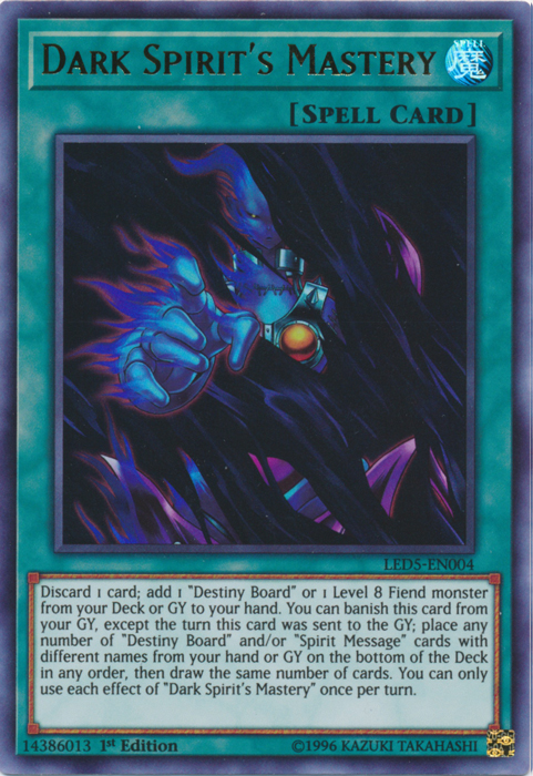 Dark Spirit's Mastery [LED5-EN004] Ultra Rare | Cracking-Singles