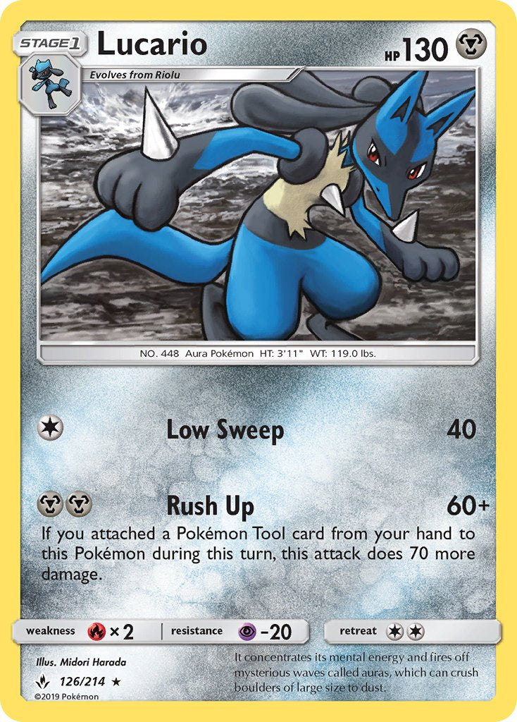 Lucario (126/214) (Theme Deck Exclusive) [Sun & Moon: Unbroken Bonds] | Cracking-Singles