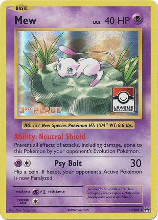 Mew (53/108) (League Promo 3rd Place) [XY: Evolutions] | Cracking-Singles