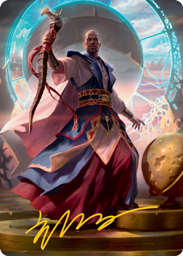 Teferi, Who Slows the Sunset Art Card (Gold-Stamped Signature) [Innistrad: Midnight Hunt Art Series] | Cracking-Singles