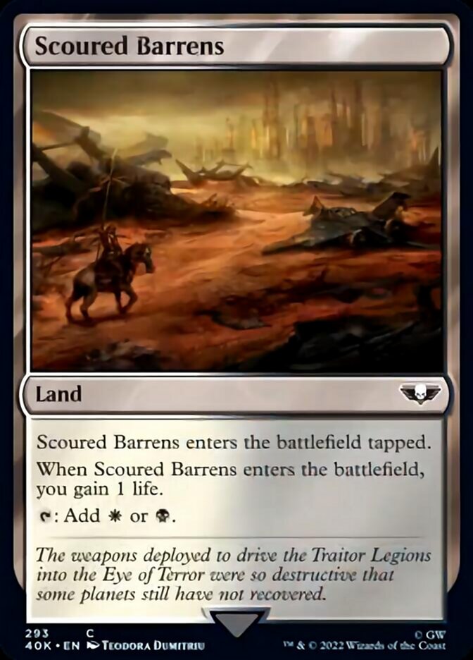 Scoured Barrens (Surge Foil) [Universes Beyond: Warhammer 40,000] | Cracking-Singles