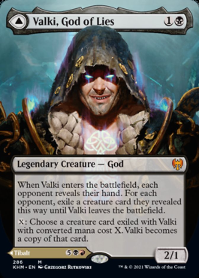 Valki, God of Lies // Tibalt, Cosmic Impostor (Borderless) [Kaldheim] | Cracking-Singles