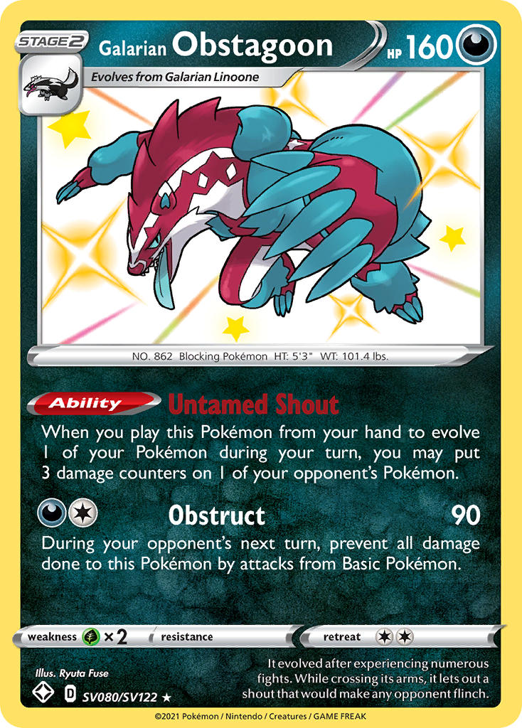 Galarian Obstagoon (SV080/SV122) [Sword & Shield: Shining Fates] | Cracking-Singles