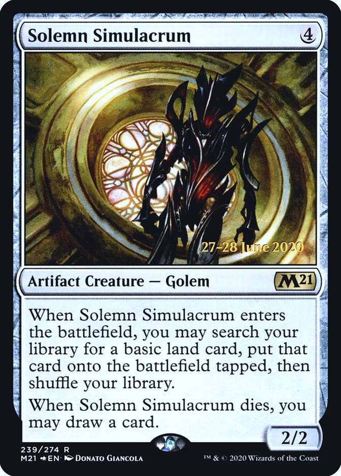 Solemn Simulacrum  [Core Set 2021 Prerelease Promos] | Cracking-Singles