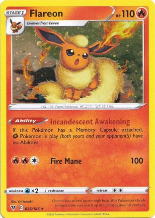 Flareon (026/185) (Cosmos Holo) [Sword & Shield: Vivid Voltage] | Cracking-Singles