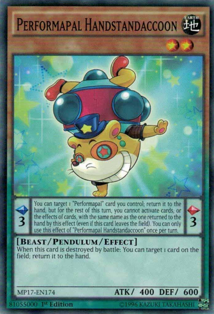 Performapal Handstandaccoon [MP17-EN174] Common | Cracking-Singles