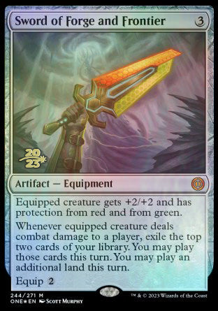 Sword of Forge and Frontier [Phyrexia: All Will Be One Prerelease Promos] | Cracking-Singles