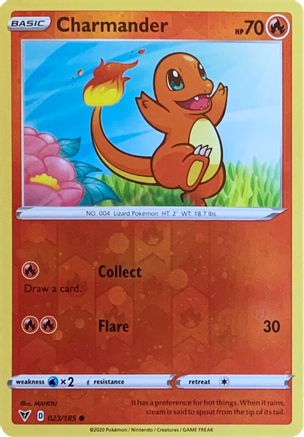 Charmander (023/185) (Reverse Cosmos Holo) [Sword & Shield: Vivid Voltage] | Cracking-Singles