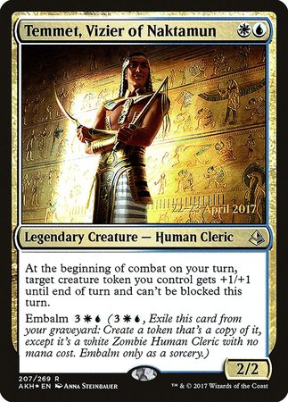 Temmet, Vizier of Naktamun [Amonkhet Prerelease Promos] | Cracking-Singles
