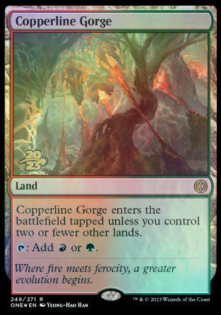 Copperline Gorge [Phyrexia: All Will Be One Prerelease Promos] | Cracking-Singles