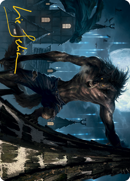 Stalking Predator Art Card (Gold-Stamped Signature) [Innistrad: Midnight Hunt Art Series] | Cracking-Singles