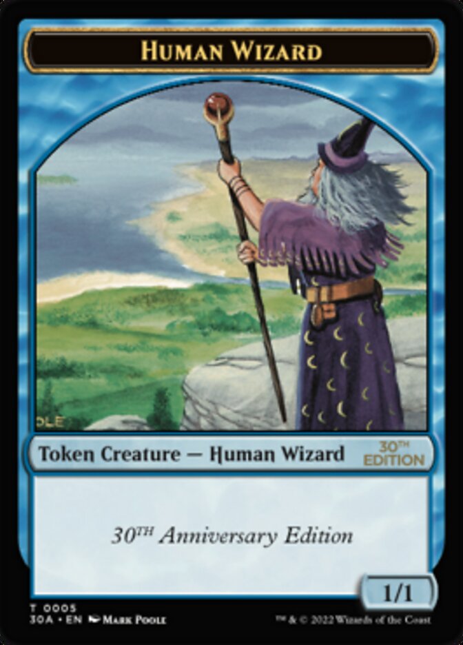 Human Wizard Token [30th Anniversary Tokens] | Cracking-Singles