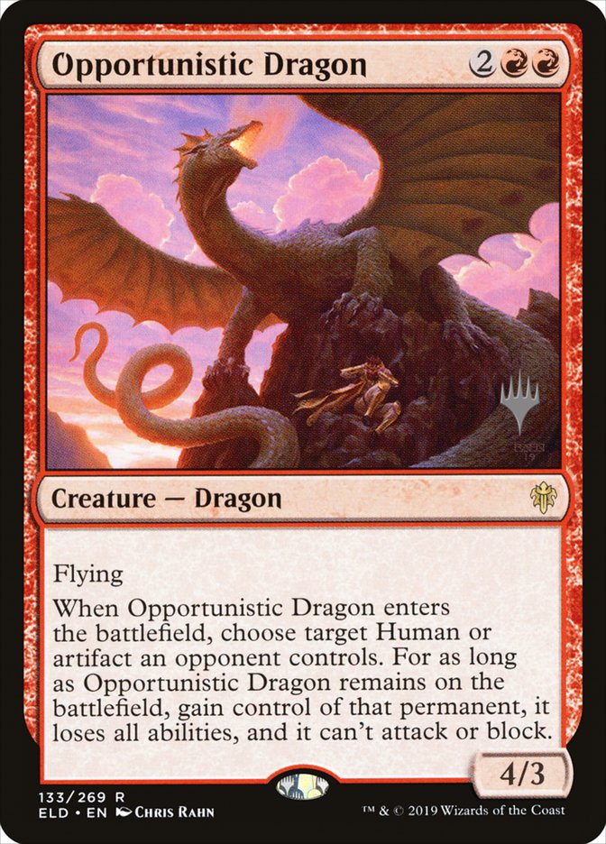 Opportunistic Dragon (Promo Pack) [Throne of Eldraine Promos] | Cracking-Singles