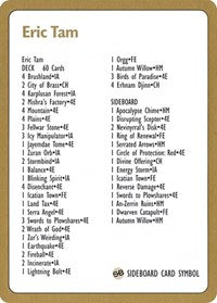 1996 Eric Tam Decklist Card [World Championship Decks] | Cracking-Singles