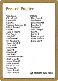 1996 Preston Poulter Decklist Card [World Championship Decks] | Cracking-Singles