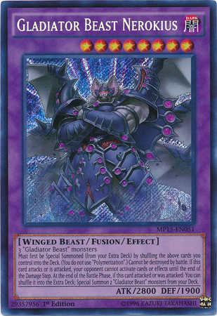 Gladiator Beast Nerokius [MP15-EN051] Secret Rare | Cracking-Singles