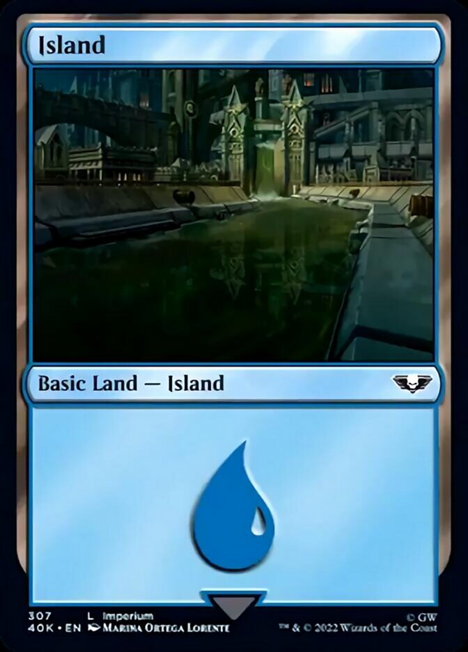 Island (307) (Surge Foil) [Universes Beyond: Warhammer 40,000] | Cracking-Singles