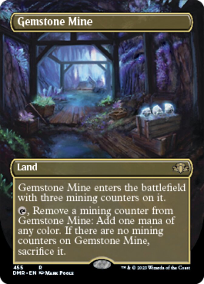 Gemstone Mine (Borderless Alternate Art) [Dominaria Remastered] | Cracking-Singles