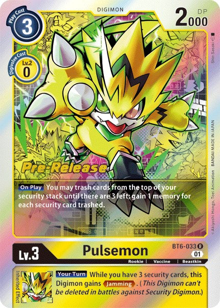 Pulsemon [BT6-033] [Double Diamond Pre-Release Cards] | Cracking-Singles