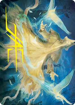 Heron-Blessed Geist Art Card (Gold-Stamped Signature) [Innistrad: Crimson Vow Art Series] | Cracking-Singles