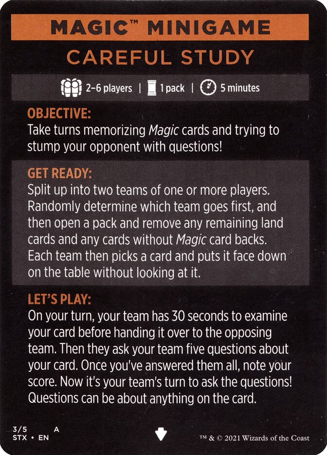 Careful Study (Magic Minigame) [Strixhaven: School of Mages Minigame] | Cracking-Singles