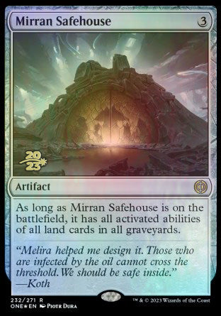 Mirran Safehouse [Phyrexia: All Will Be One Prerelease Promos] | Cracking-Singles