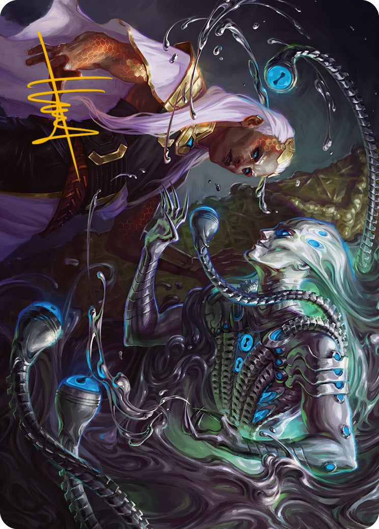 Mirage Mockery Art Card (Gold-Stamped Signature) [Phyrexia: All Will Be One Art Series] | Cracking-Singles