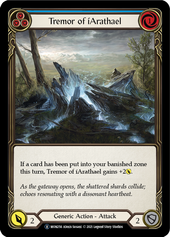 Tremor of iArathael (Blue) (Rainbow Foil) [U-MON256-RF] Unlimited Rainbow Foil | Cracking-Singles