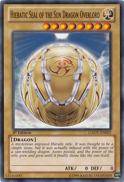Hieratic Seal of the Sun Dragon Overlord [GAOV-EN002] Common | Cracking-Singles