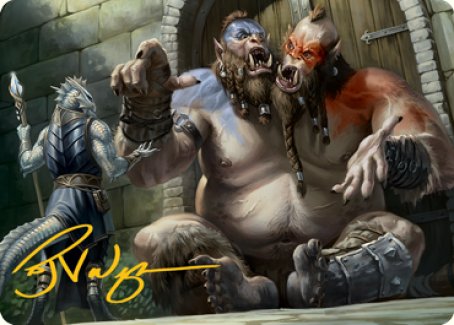 Ettin Art Card (Gold-Stamped Signature) [Dungeons & Dragons: Adventures in the Forgotten Realms Art Series] | Cracking-Singles