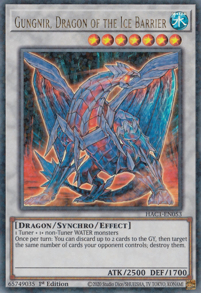 Gungnir, Dragon of the Ice Barrier (Duel Terminal) [HAC1-EN053] Parallel Rare | Cracking-Singles