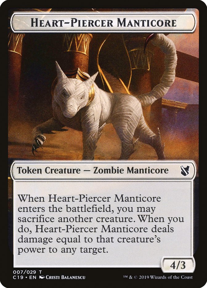 Heart-Piercer Manticore [Commander 2019 Tokens] | Cracking-Singles