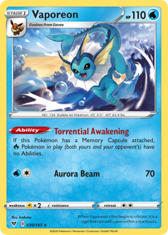 Vaporeon (030/185) [Sword & Shield: Vivid Voltage] | Cracking-Singles