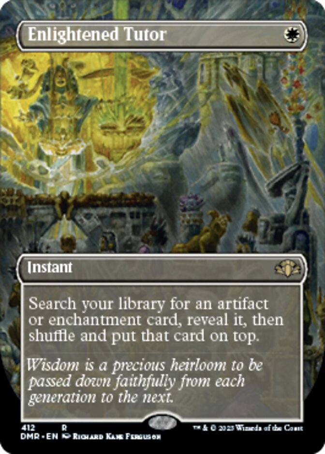 Enlightened Tutor (Borderless Alternate Art) [Dominaria Remastered] | Cracking-Singles
