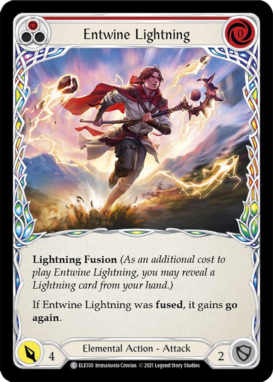 Entwine Lightning (Red) [ELE100] (Tales of Aria)  1st Edition Rainbow Foil | Cracking-Singles