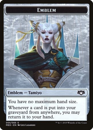 Emblem - Tamiyo, the Moon Sage [Mythic Edition Tokens] | Cracking-Singles