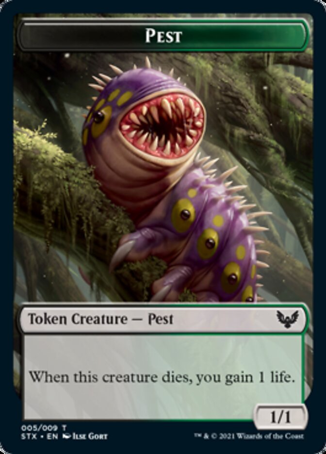 Pest Token [Strixhaven: School of Mages Tokens] | Cracking-Singles