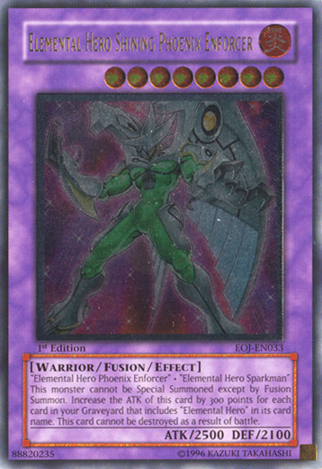 Elemental Hero Shining Phoenix Enforcer [EOJ-EN033] Ultimate Rare | Cracking-Singles