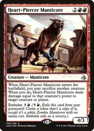 Heart-Piercer Manticore [Amonkhet Prerelease Promos] | Cracking-Singles