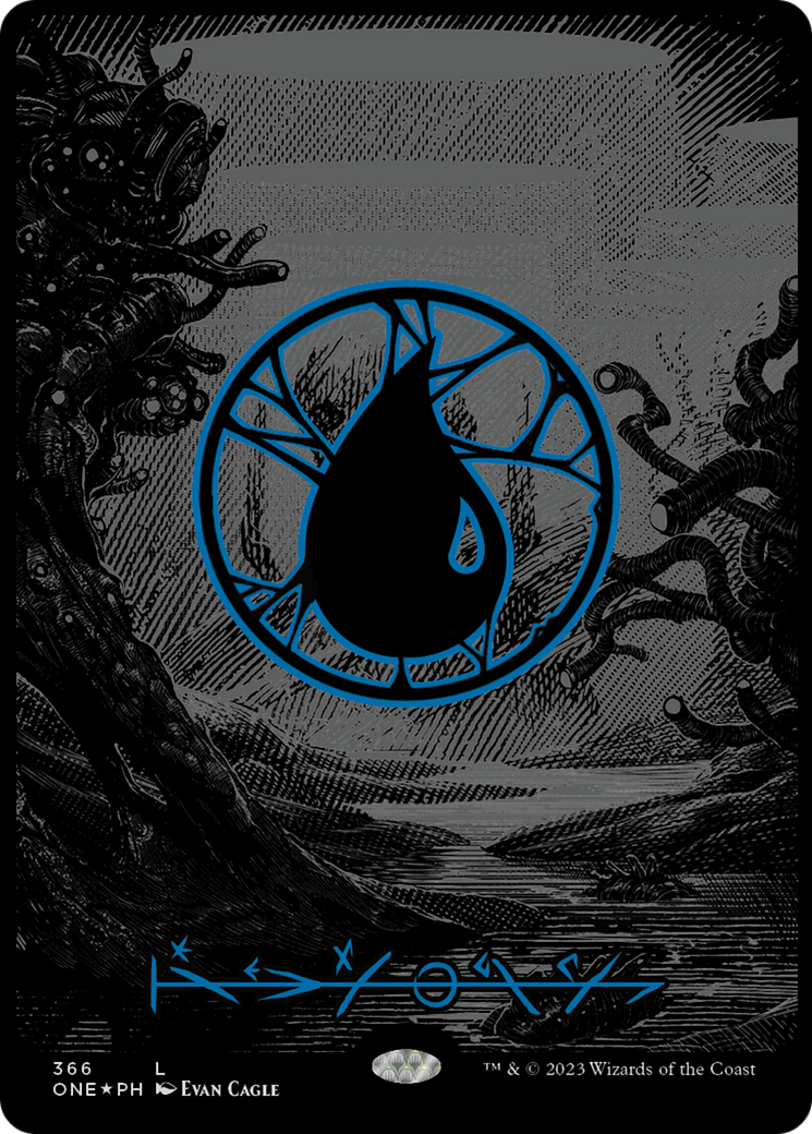 Island (366) (Oil Slick Raised Foil) [Phyrexia: All Will Be One] | Cracking-Singles