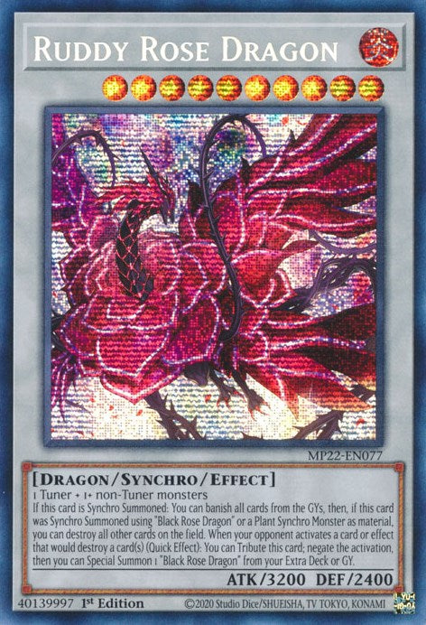Ruddy Rose Dragon [MP22-EN077] Prismatic Secret Rare | Cracking-Singles